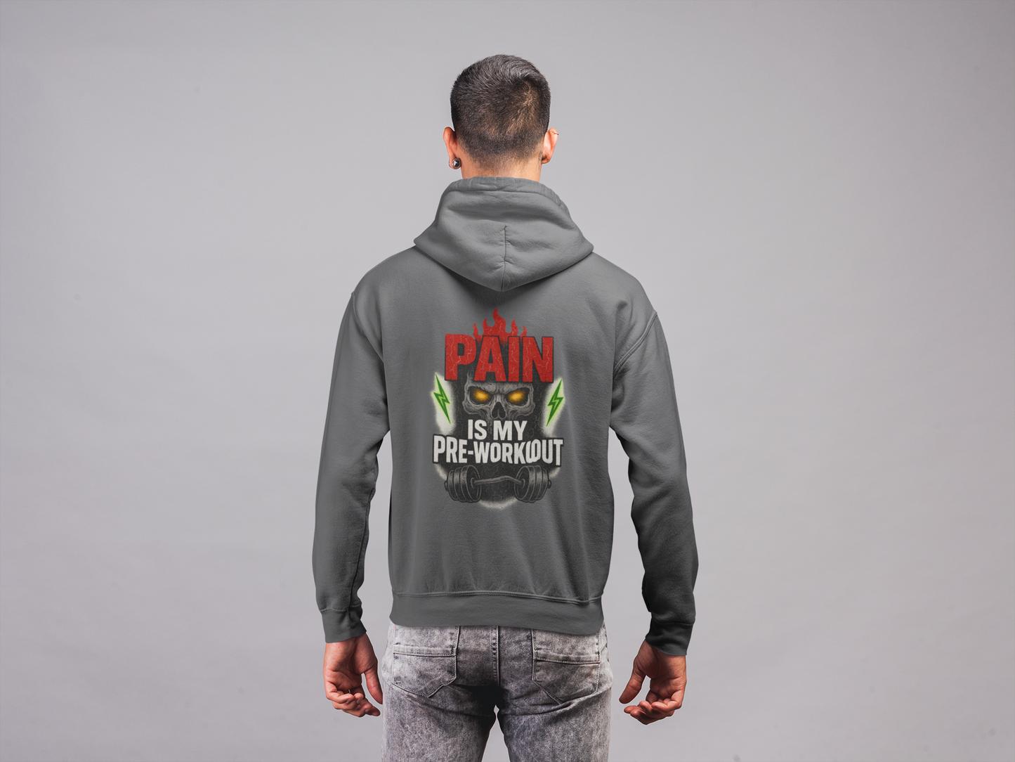 Pain is My Pre-Workout Hoodie, Unisex Fitness Hoodie, Workout Apparel, Gym Sweatshirt, Motivational Activewear, Casual Streetwear