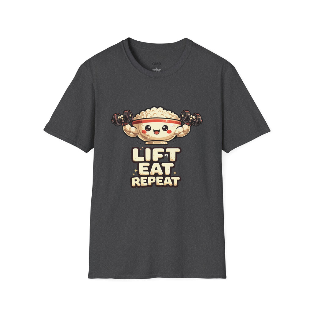 T-Shirt — 'Lift Eat Repeat' Cute Dumpling Fitness Tee