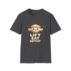 T-Shirt — 'Lift Eat Repeat' Cute Dumpling Fitness Tee