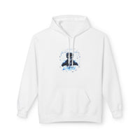 Silhouette Wave Hoodie — Abstract Blue Portrait Graphic