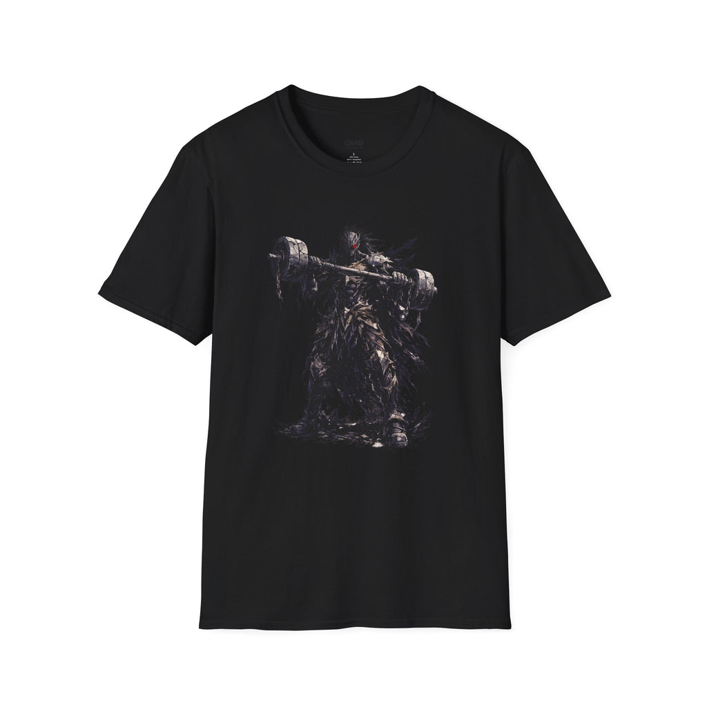 Dark Warrior Graphic Tee with Massive Hammer