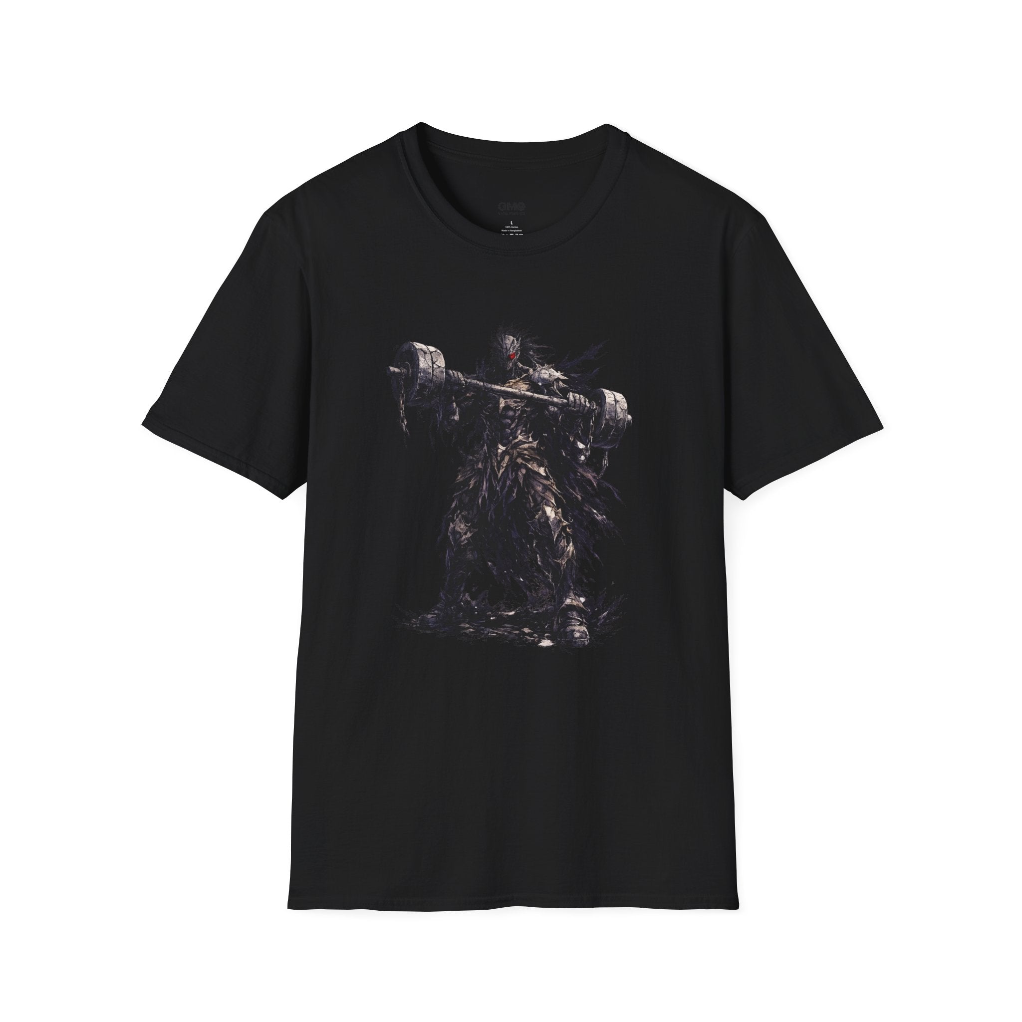 Dark Warrior Graphic Tee with Massive Hammer