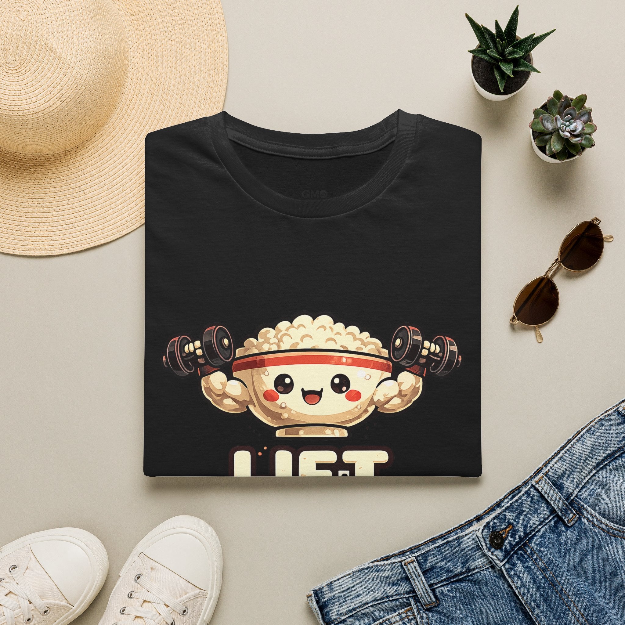 T-Shirt — 'Lift Eat Repeat' Cute Dumpling Fitness Tee