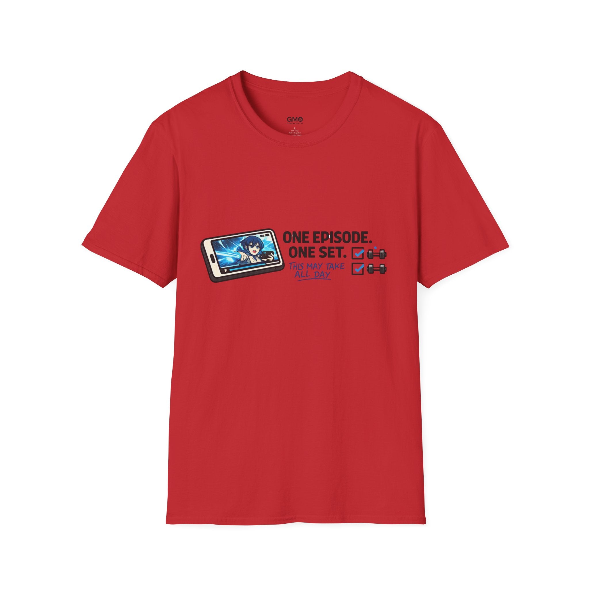 Anime Binge T-Shirt — "One Episode. One Set. This May Take All Day" Graphic Tee