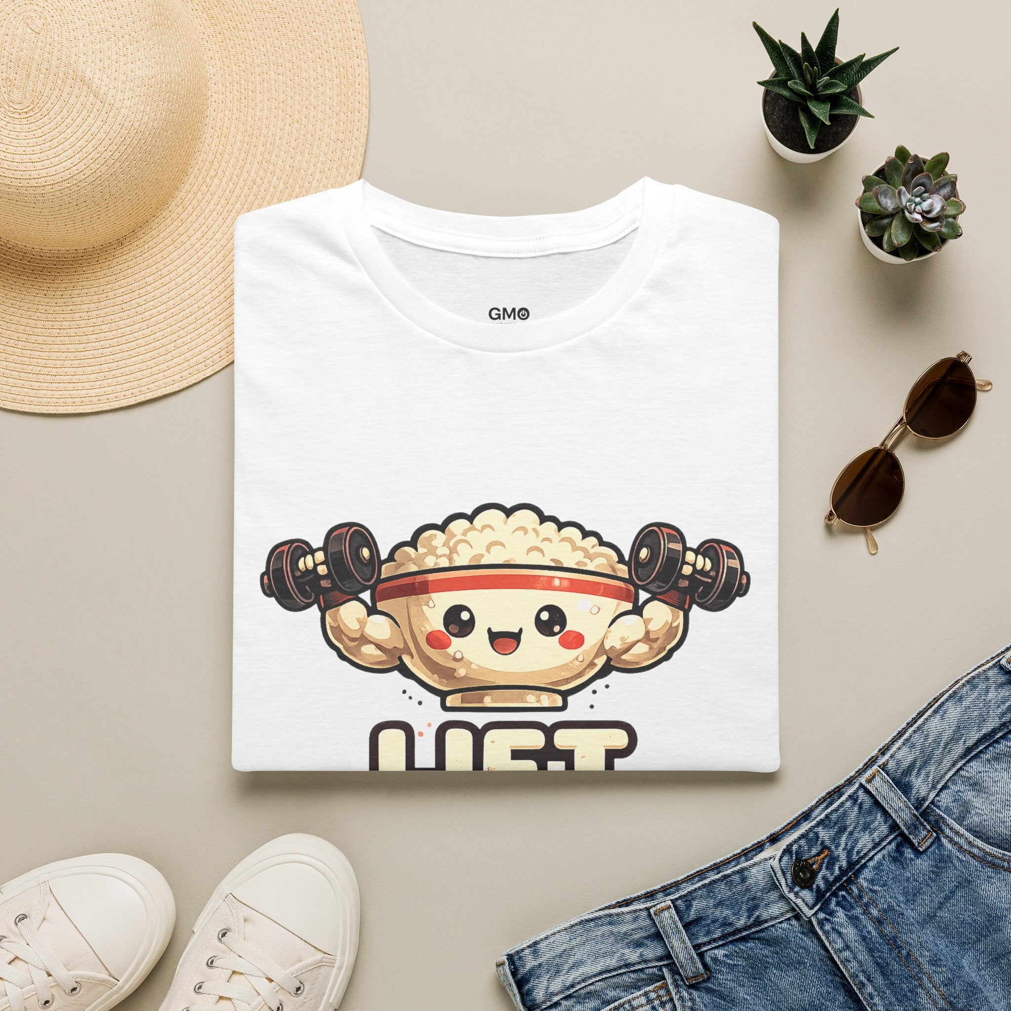 T-Shirt — 'Lift Eat Repeat' Cute Dumpling Fitness Tee