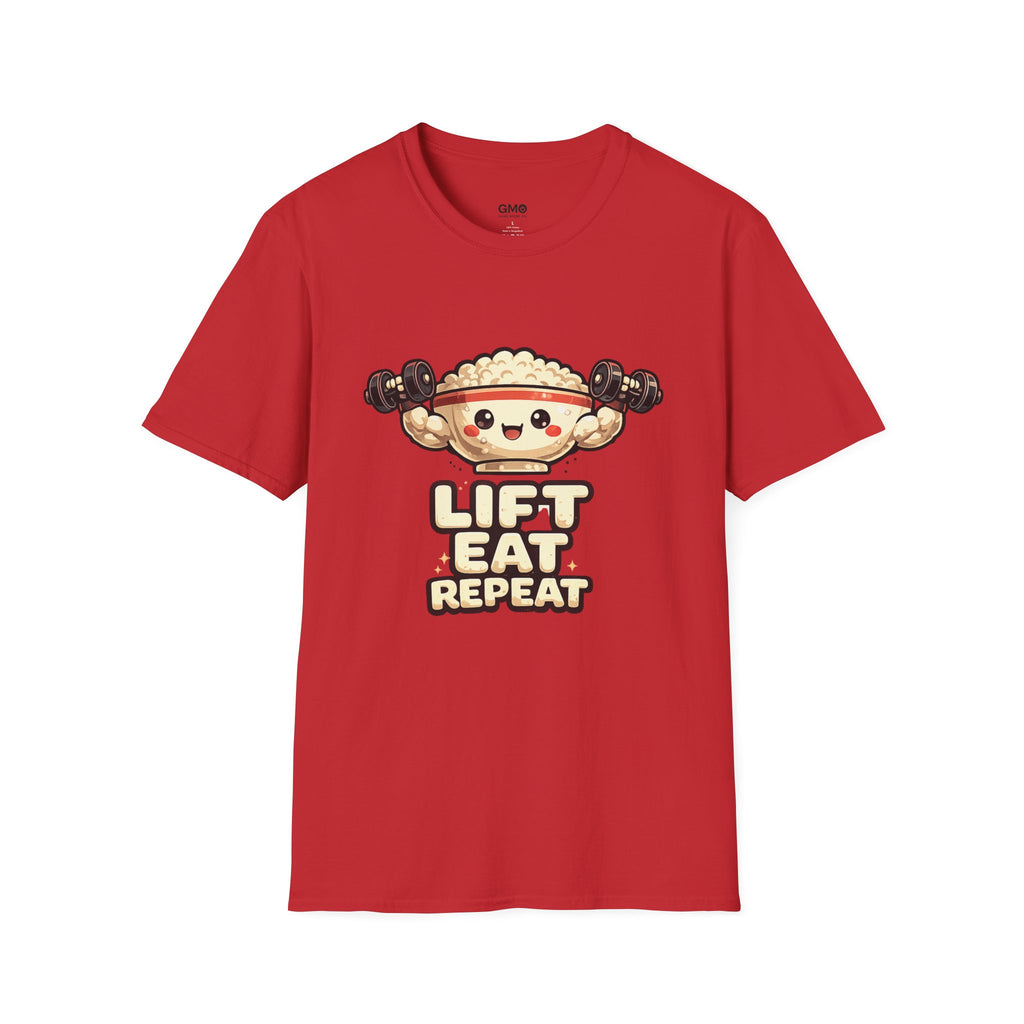 T-Shirt — 'Lift Eat Repeat' Cute Dumpling Fitness Tee