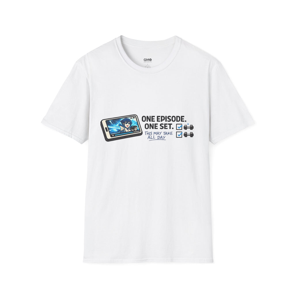 Anime Binge T-Shirt — "One Episode. One Set. This May Take All Day" Graphic Tee