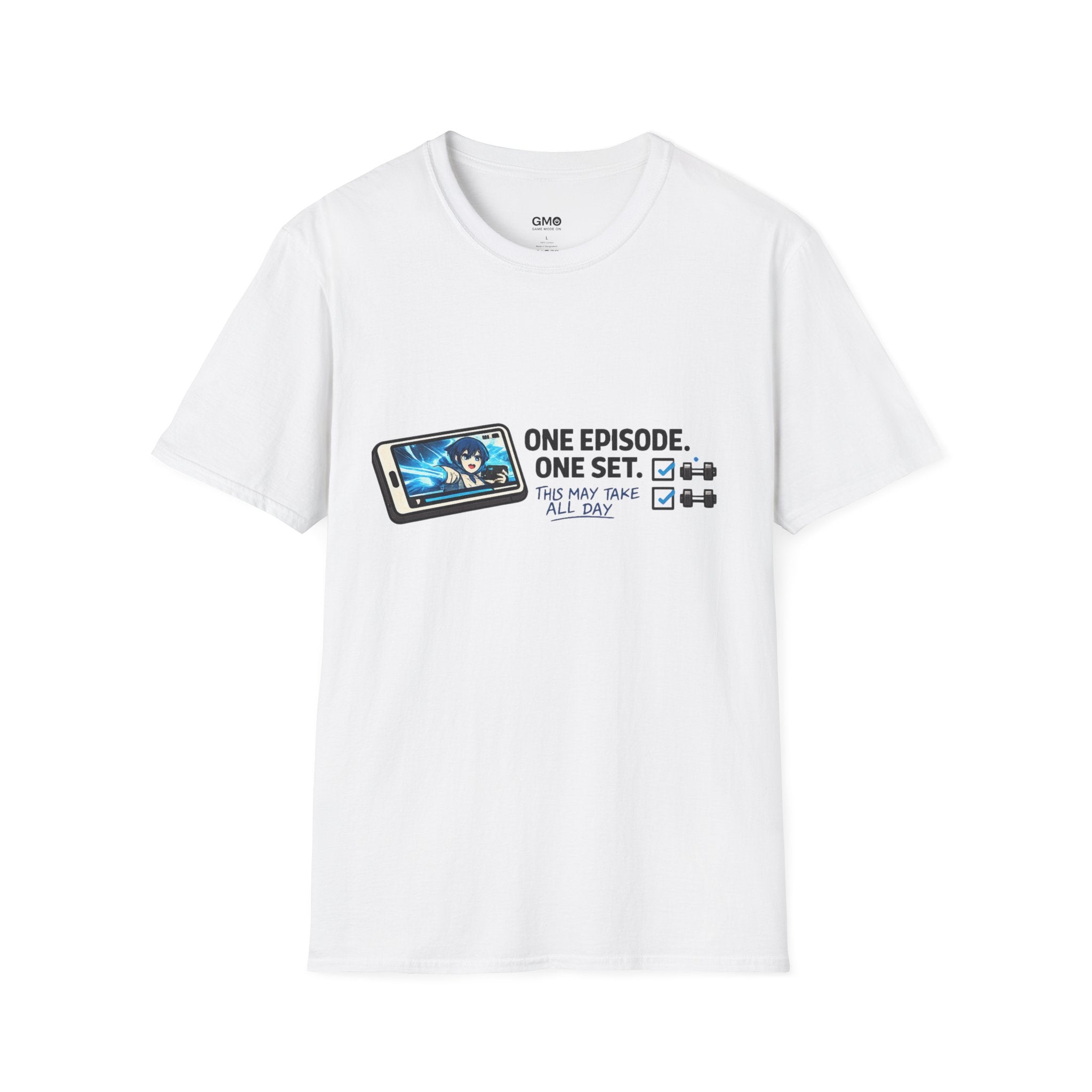 Anime Binge T-Shirt — "One Episode. One Set. This May Take All Day" Graphic Tee