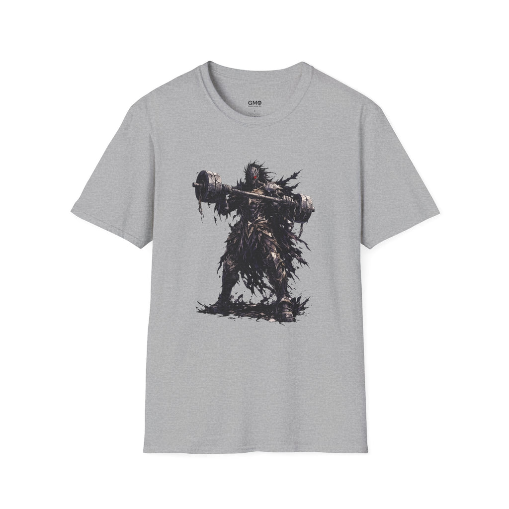 Dark Warrior Graphic Tee with Massive Hammer