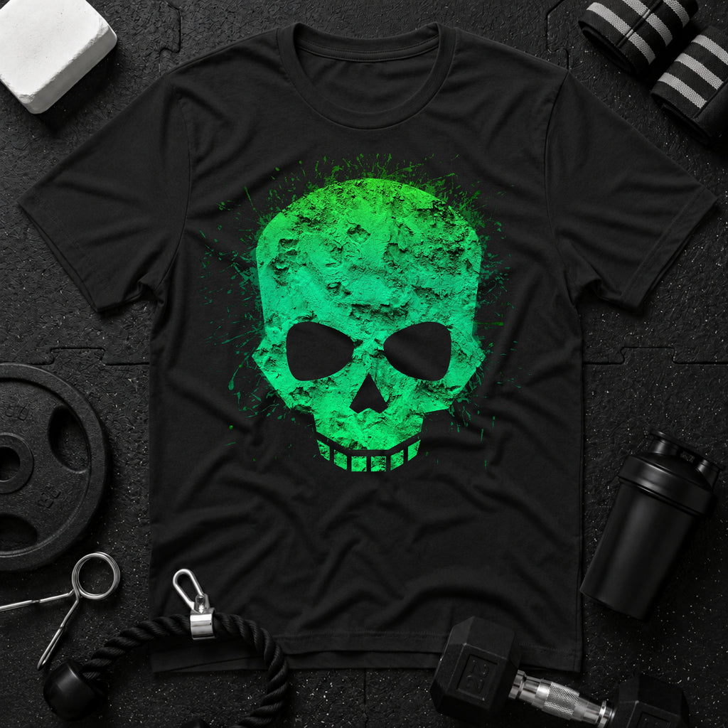 Green Grunge Skull T‑Shirt