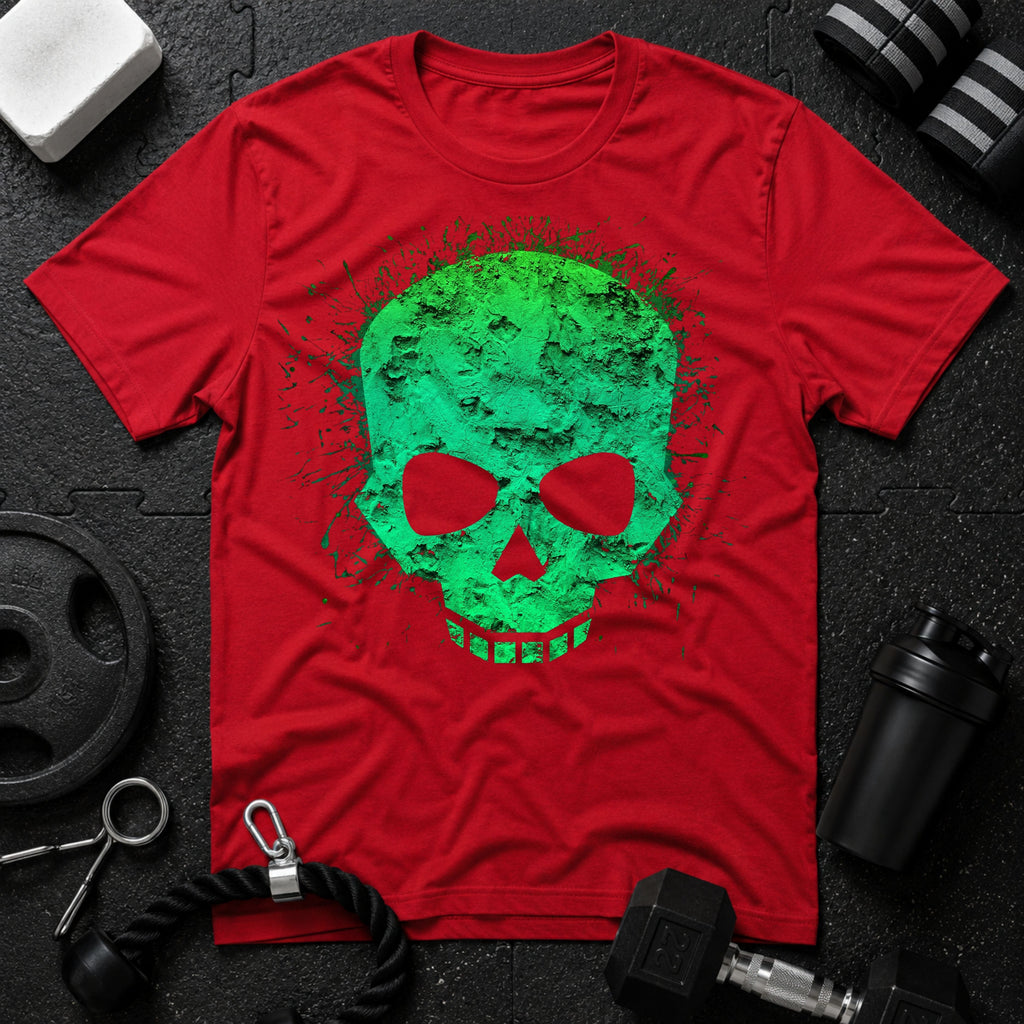 Green Grunge Skull T‑Shirt