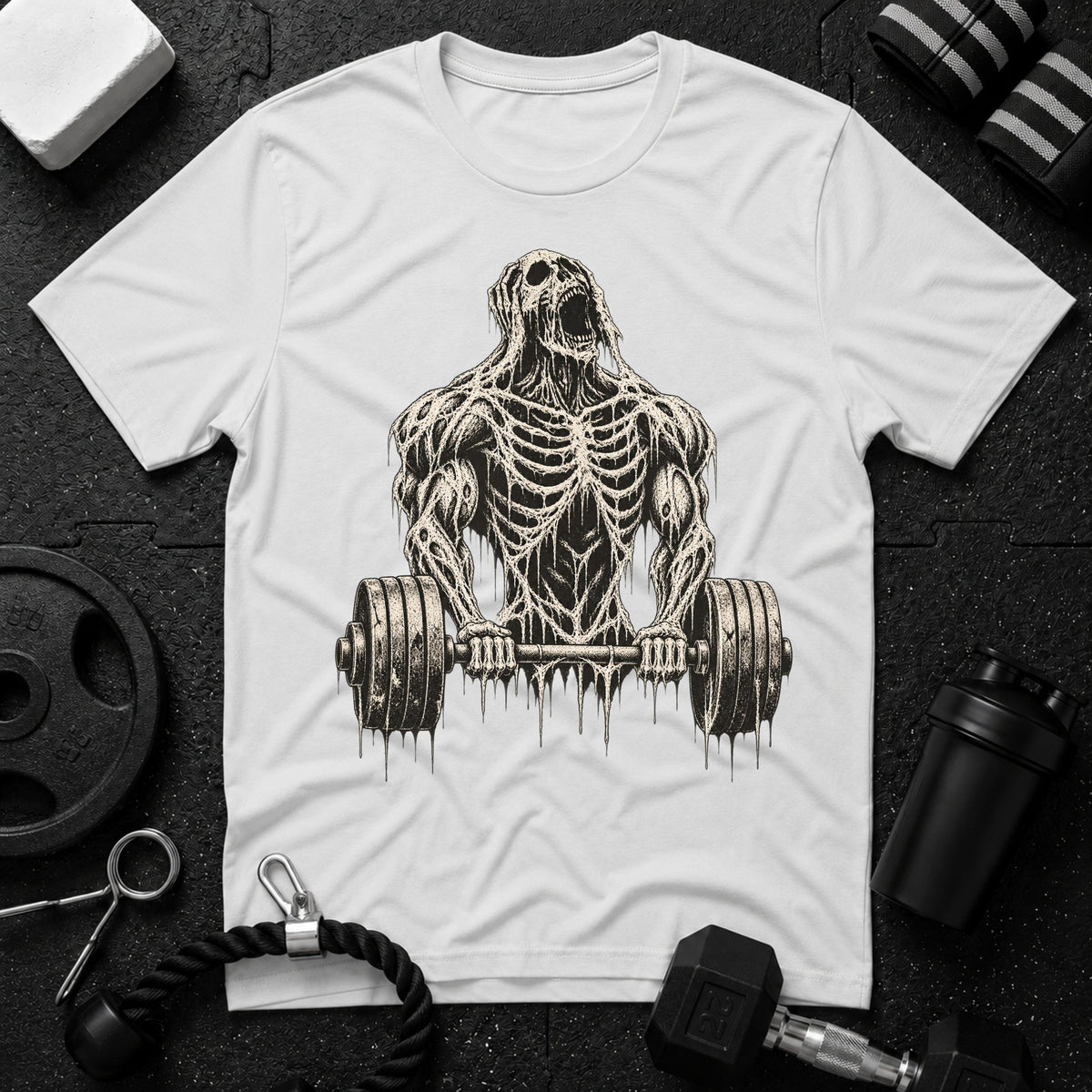Skeleton Barbell Bicep Curl  T-Shirt
