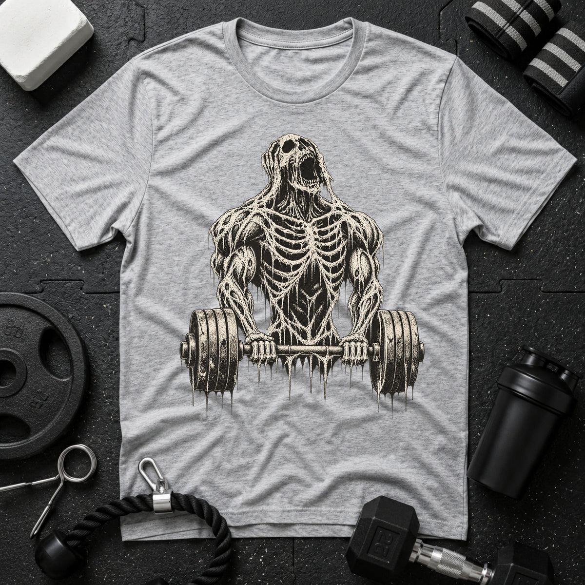 Skeleton Barbell Bicep Curl  T-Shirt