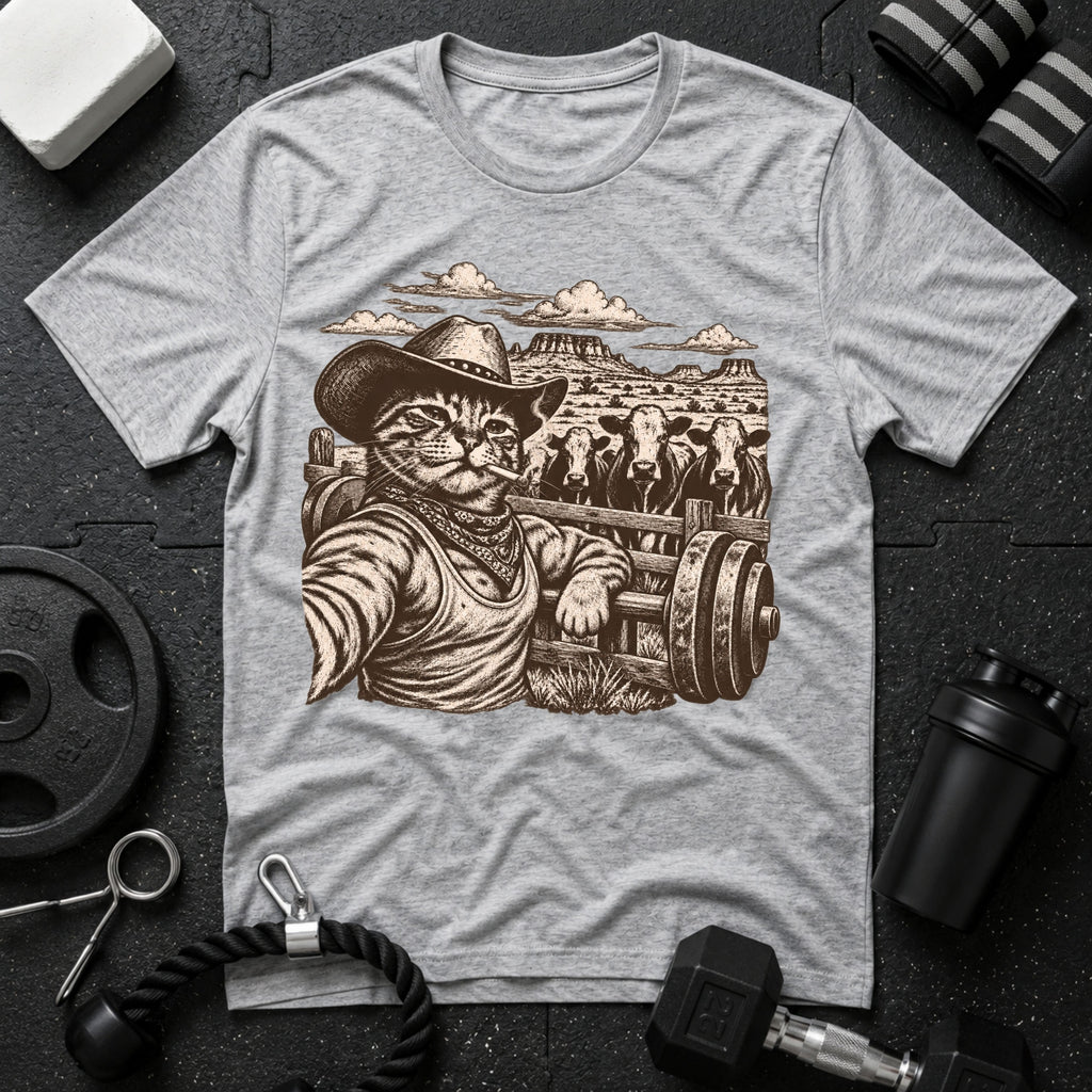 Barbell Cat T-Shirt