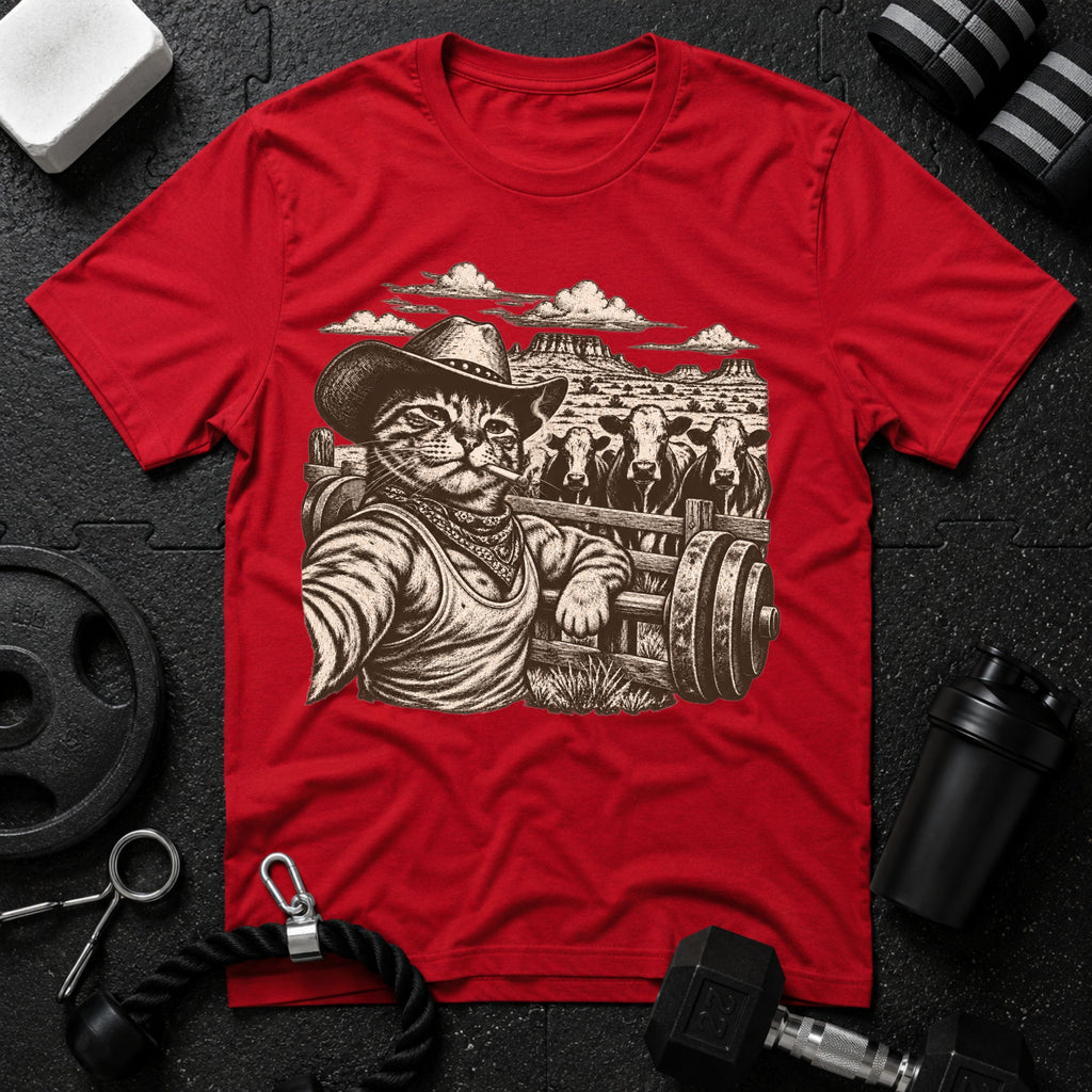 Barbell Cat T-Shirt