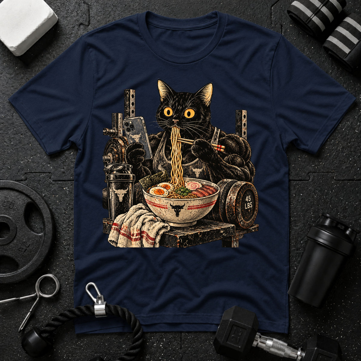 Cozy Black Cat Ramen T-Shirt
