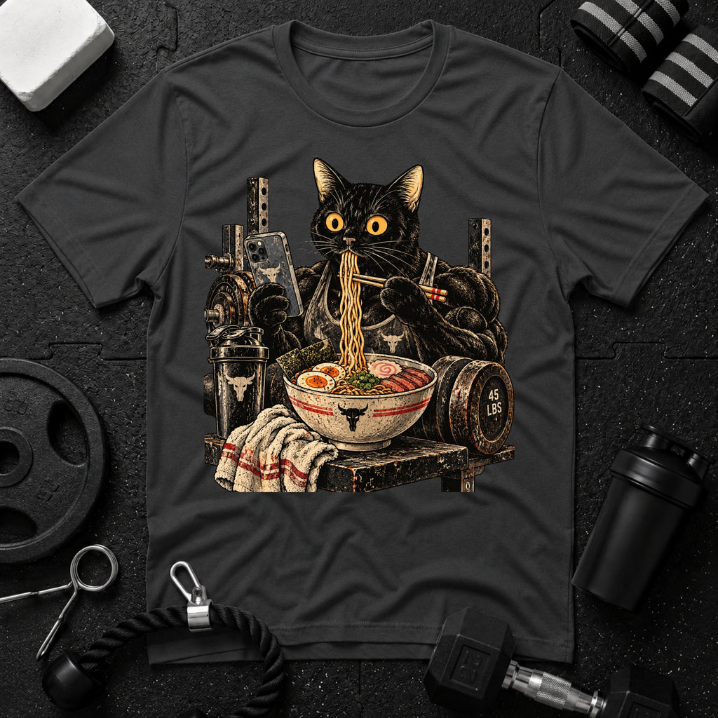 Cozy Black Cat Ramen T-Shirt