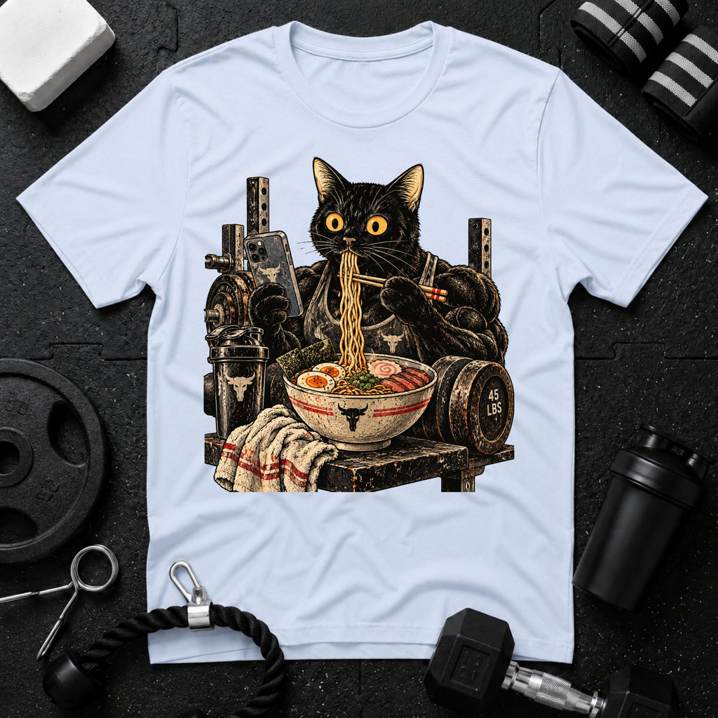 Cozy Black Cat Ramen T-Shirt