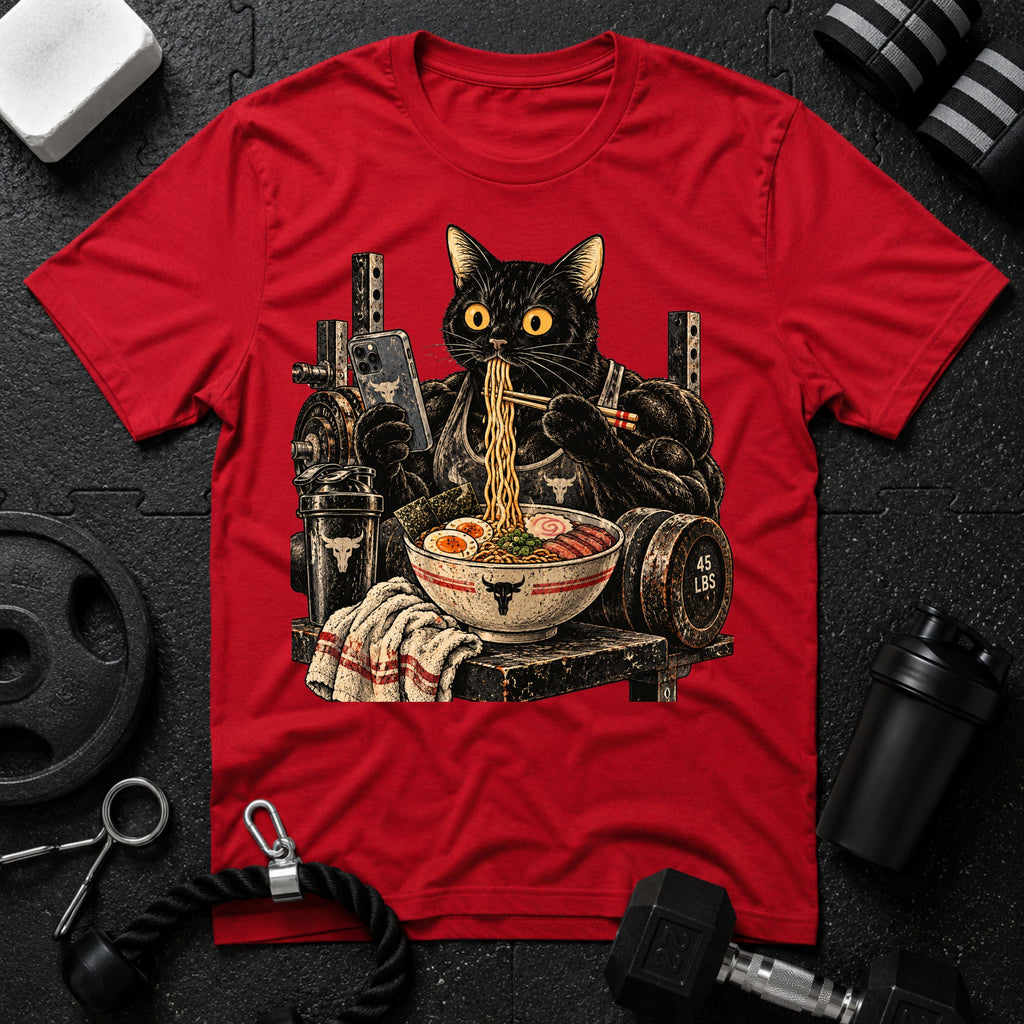 Cozy Black Cat Ramen T-Shirt