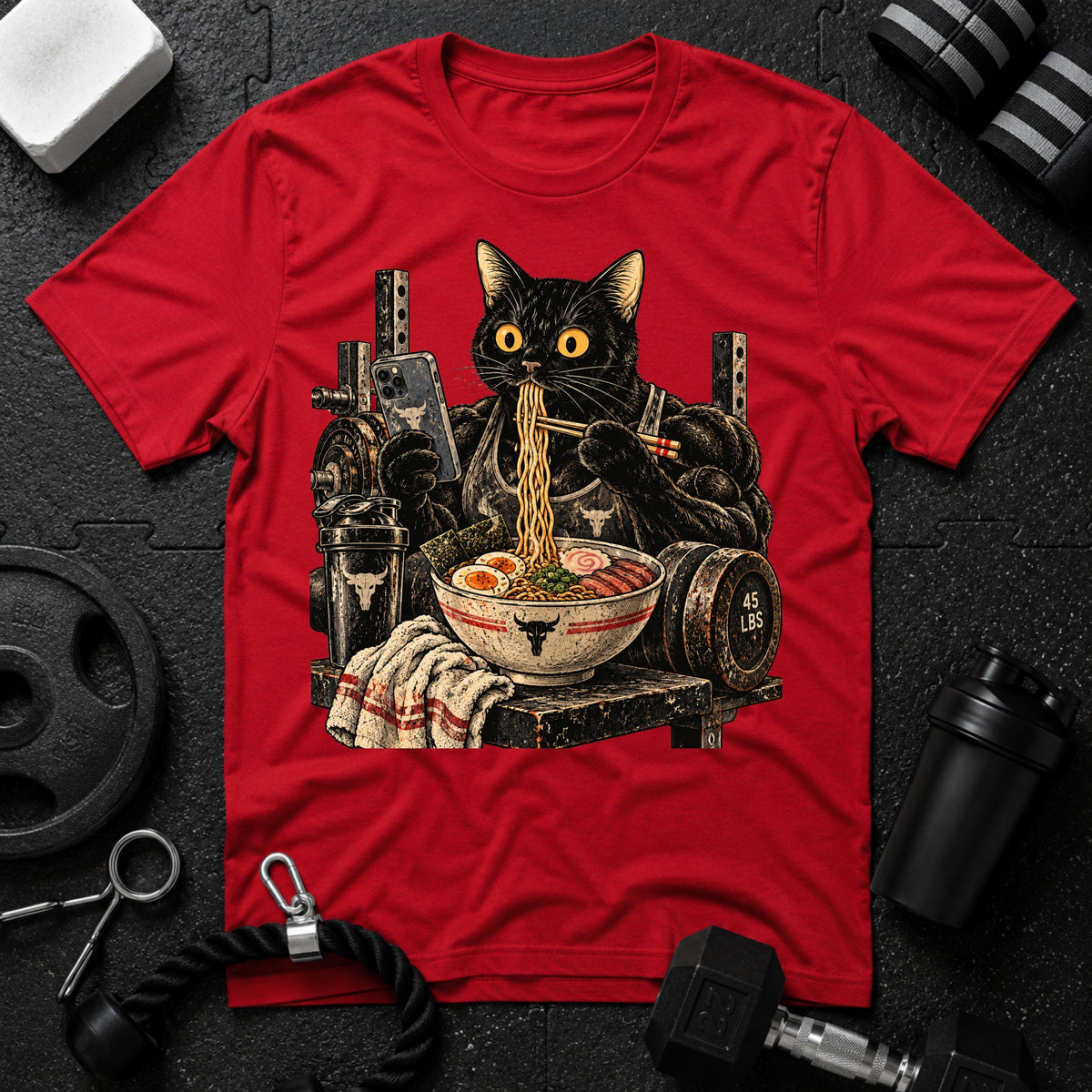 Cozy Black Cat Ramen T-Shirt