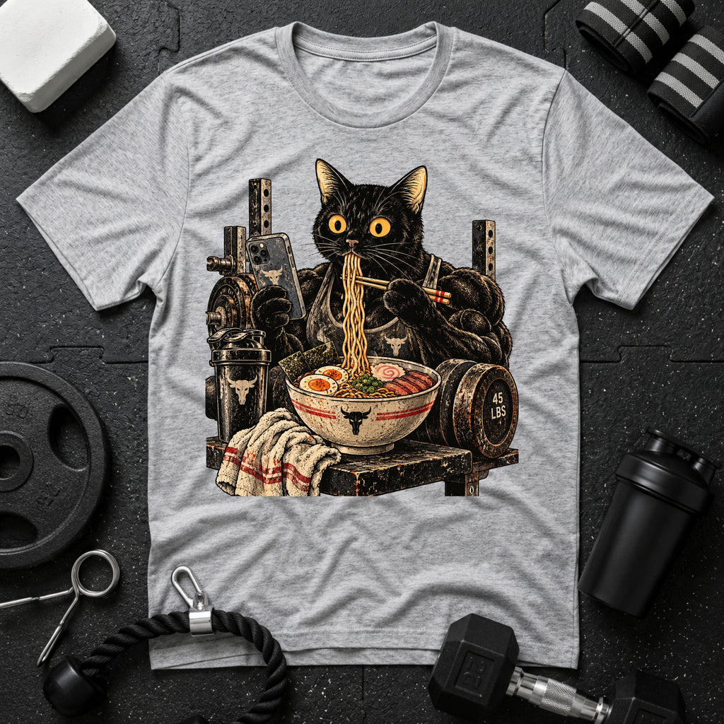Cozy Black Cat Ramen T-Shirt