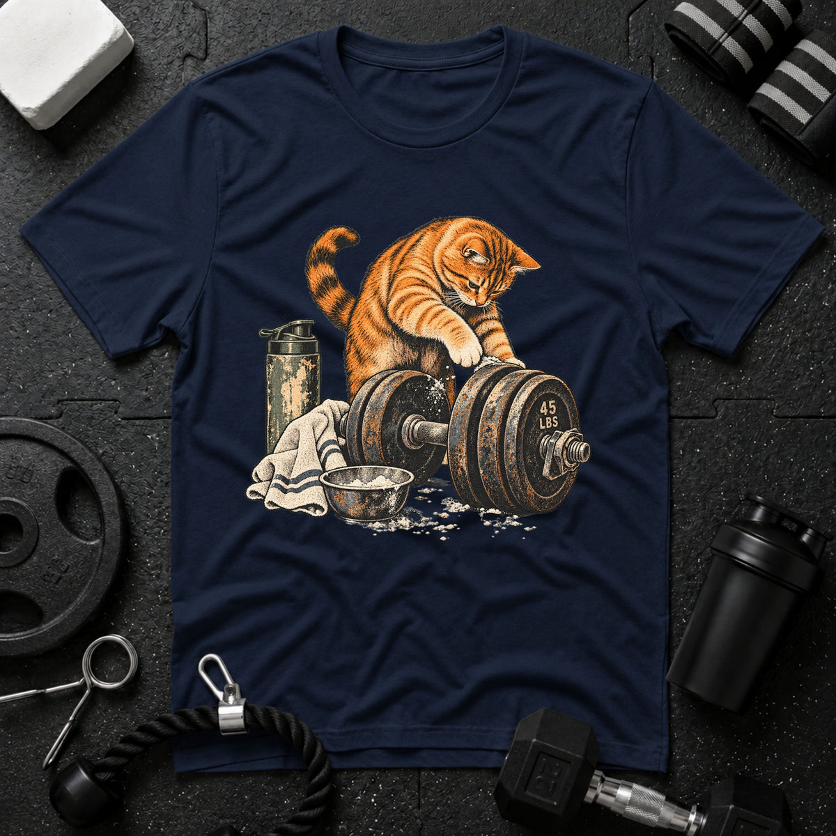Cat Weightlifting T-Shirt