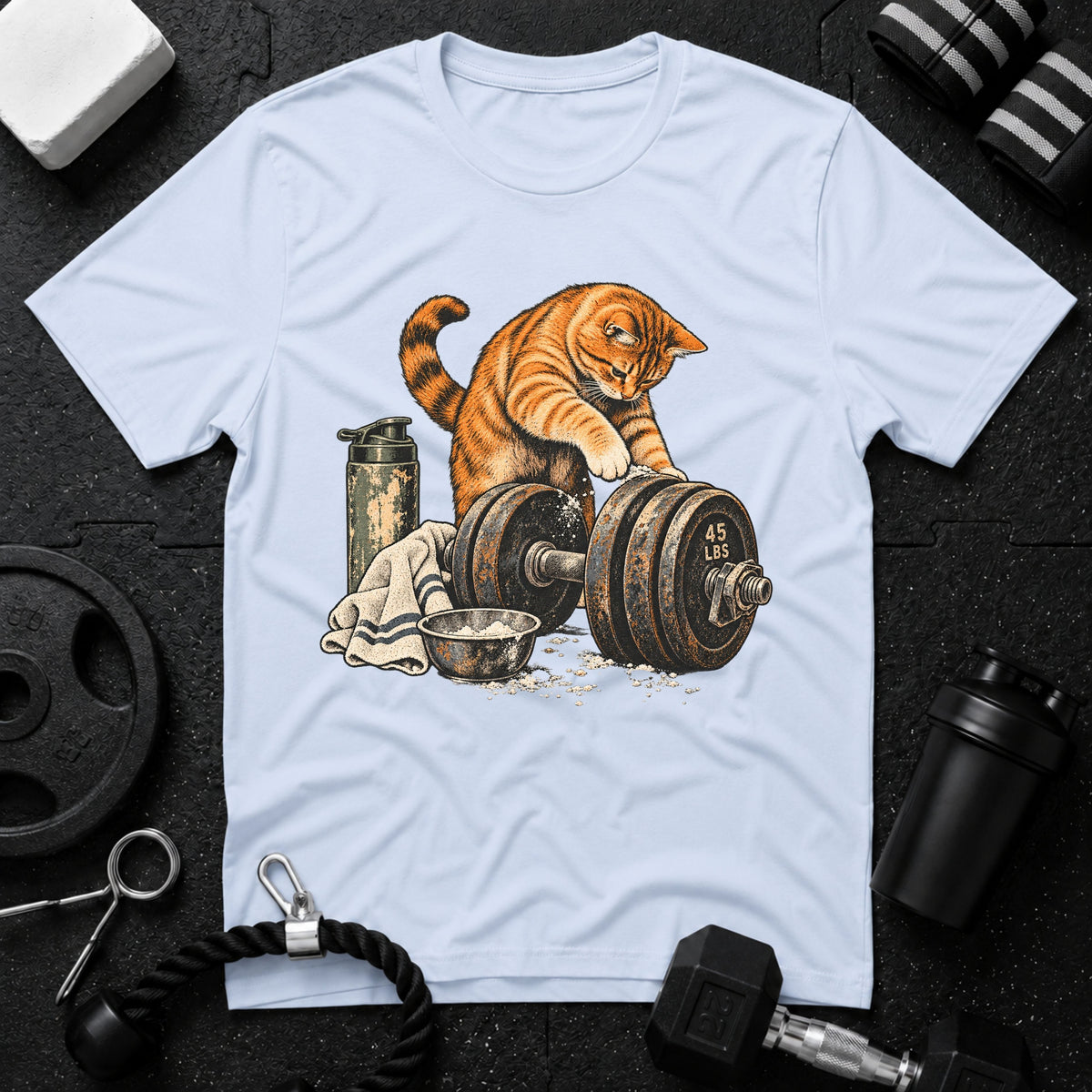 Cat Weightlifting T-Shirt