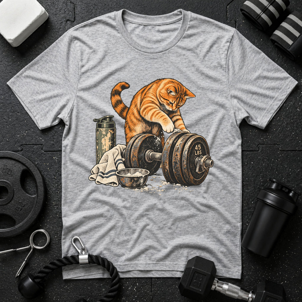 Cat Weightlifting T-Shirt