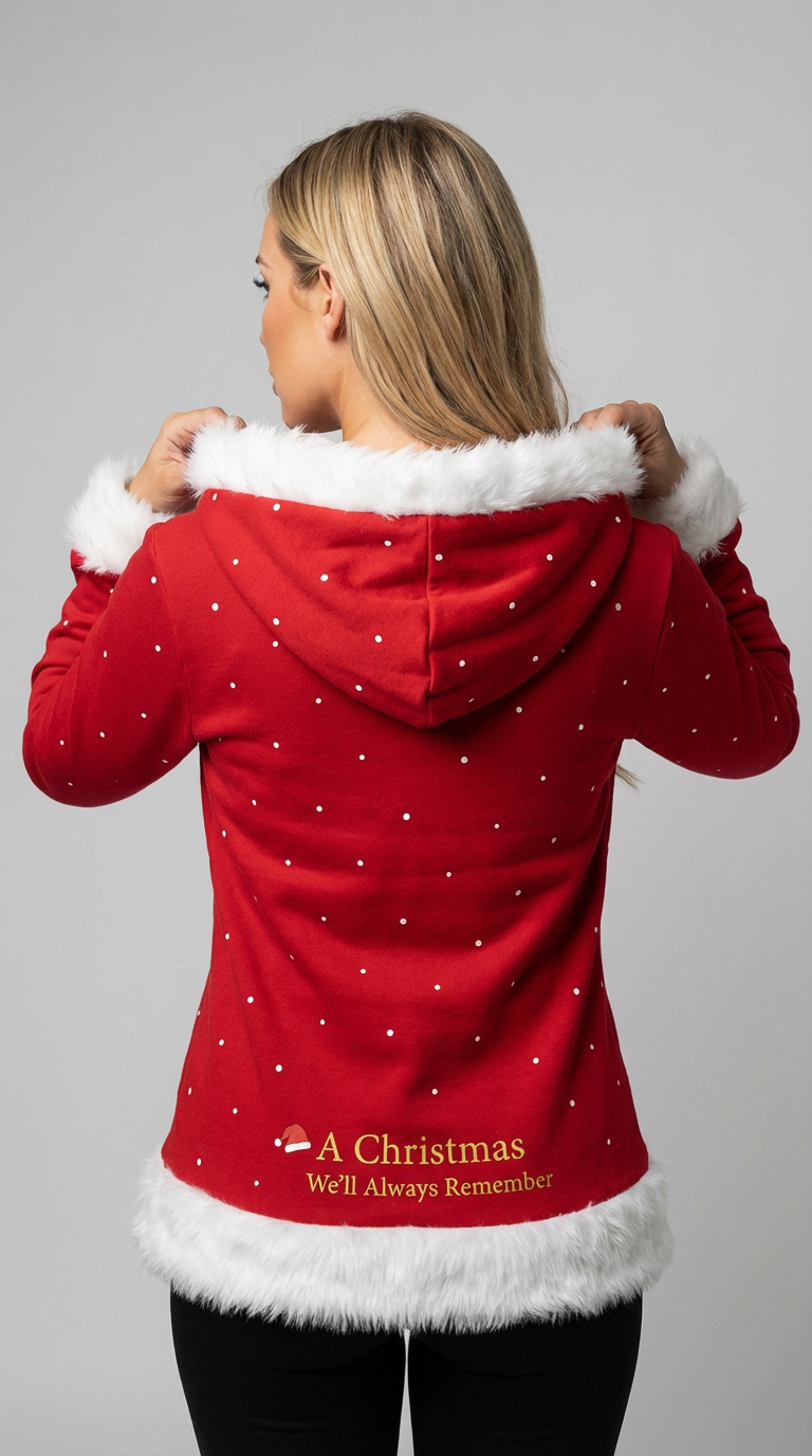 All-Over Print Women's Faux Fur Trim Hooded Jacket | Velvet