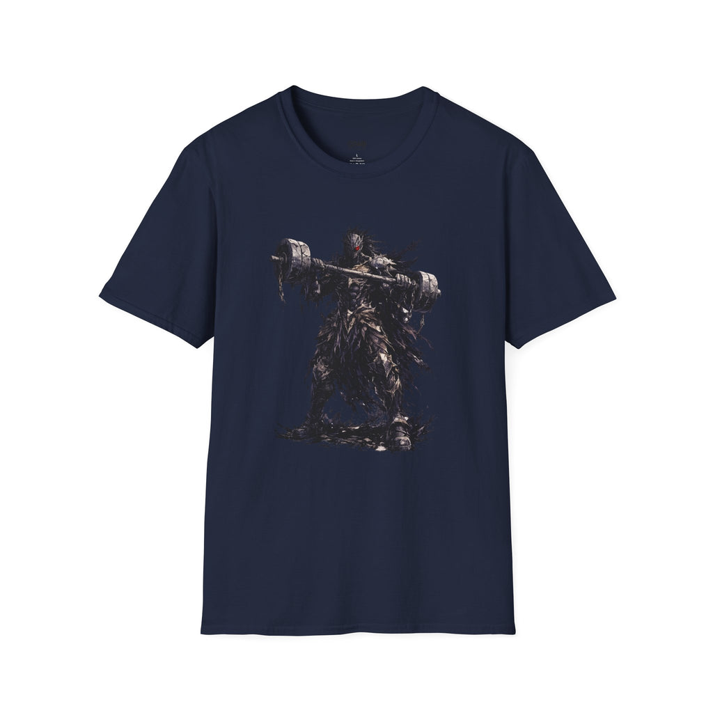 Dark Warrior Graphic Tee with Massive Hammer