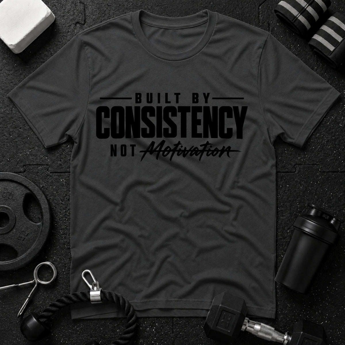 Built by Consistency  T-Shirt - Dark Heather
