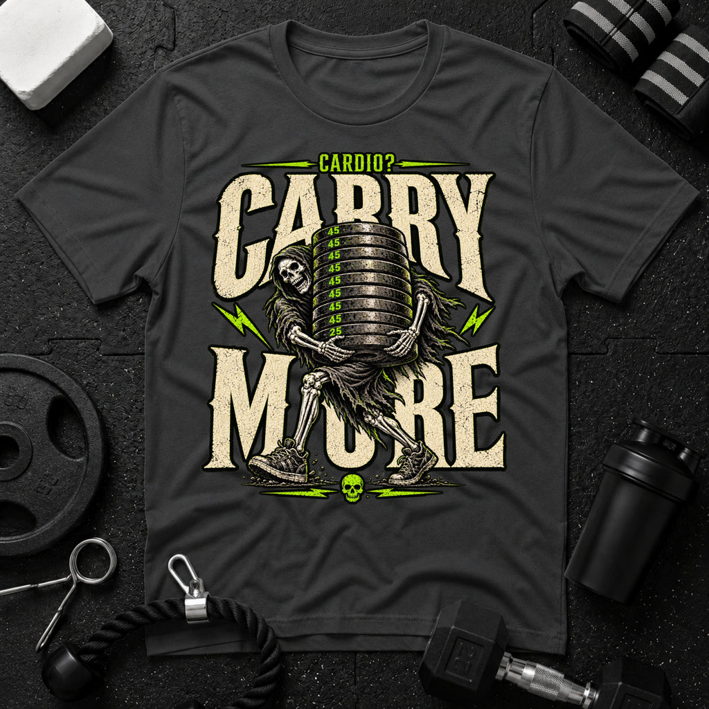 Carry More Dark Heather T-shirt mockup