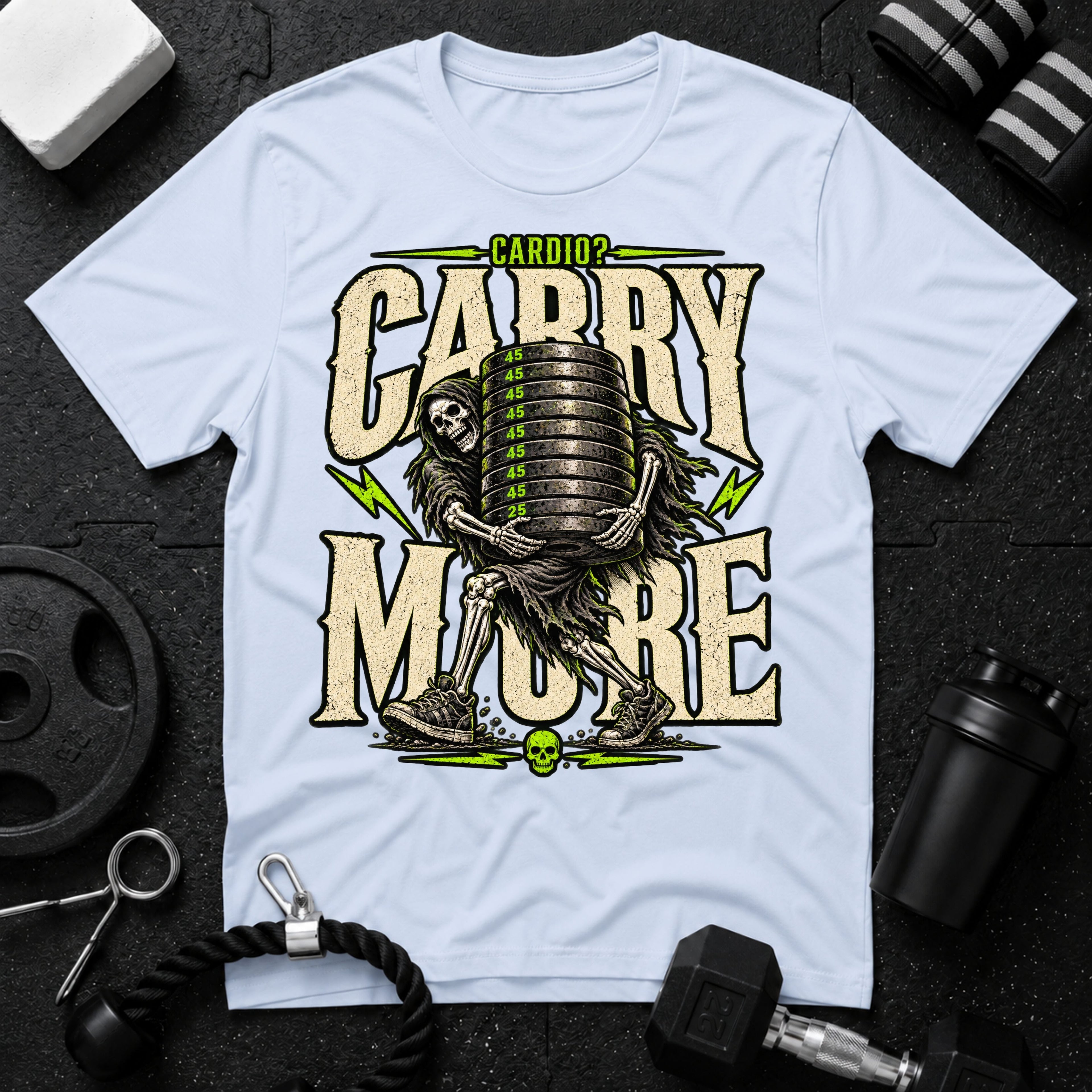 Carry More Light Blue T-shirt mockup