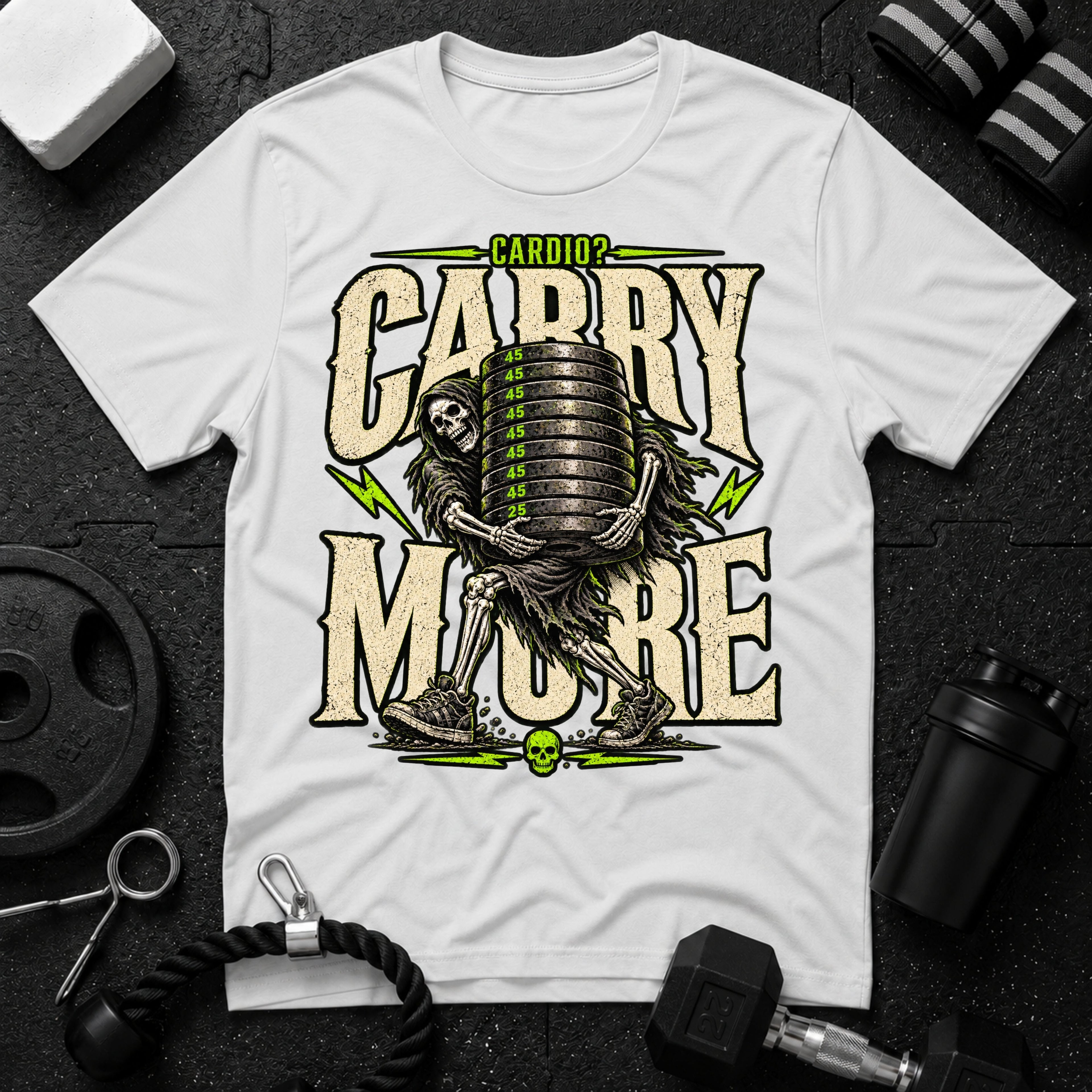 Carry More White T-shirt mockup