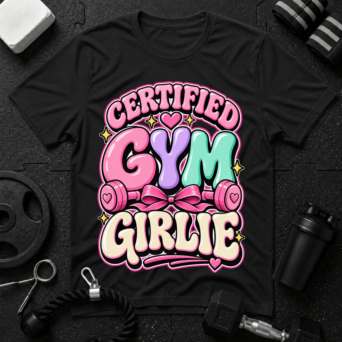 Certified Gym Girlie T-Shirt - Black
