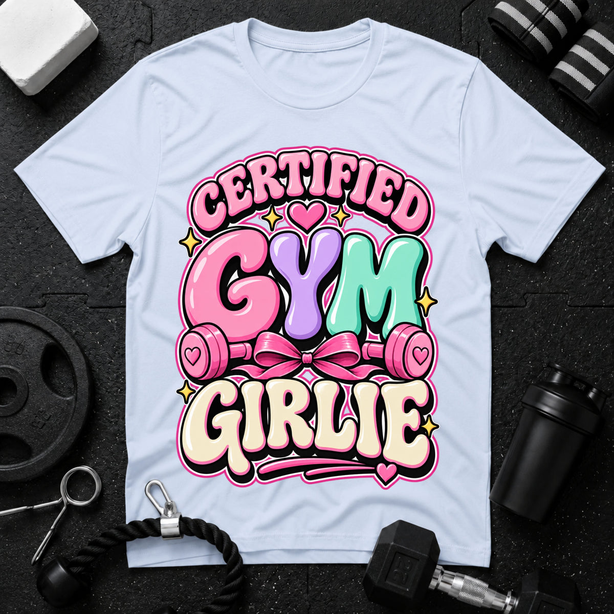Certified Gym Girlie T-Shirt - Light Blue