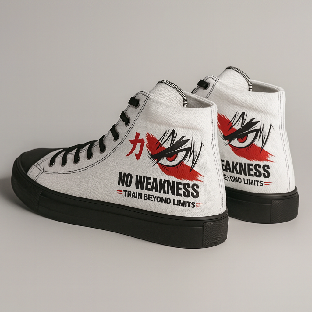 NO WEAKNESS™ Anime High-Top Canvas Shoes – Gym & Streetwear Edition