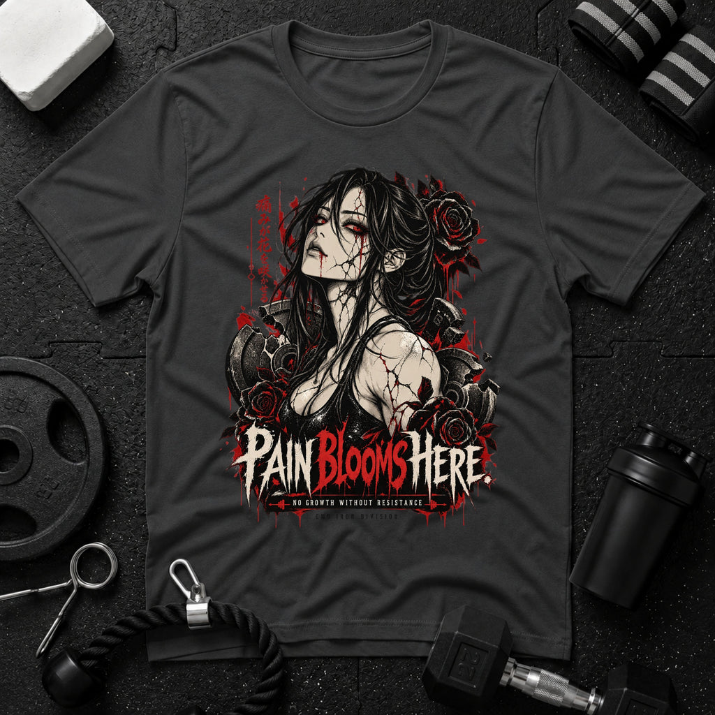 Pain Blooms Here  T-Shirt