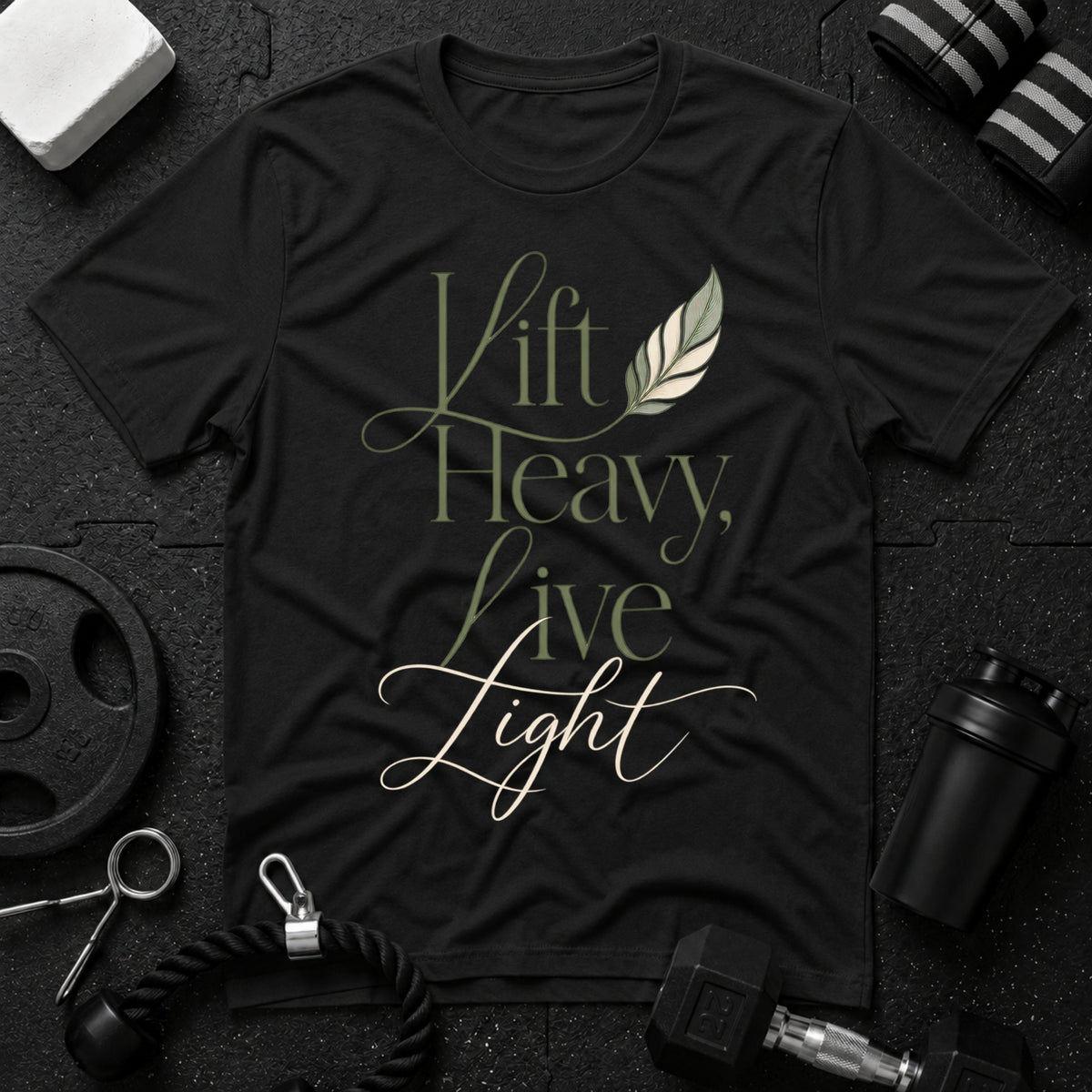 Lift Heavy, Live Light T‑Shirt - Black