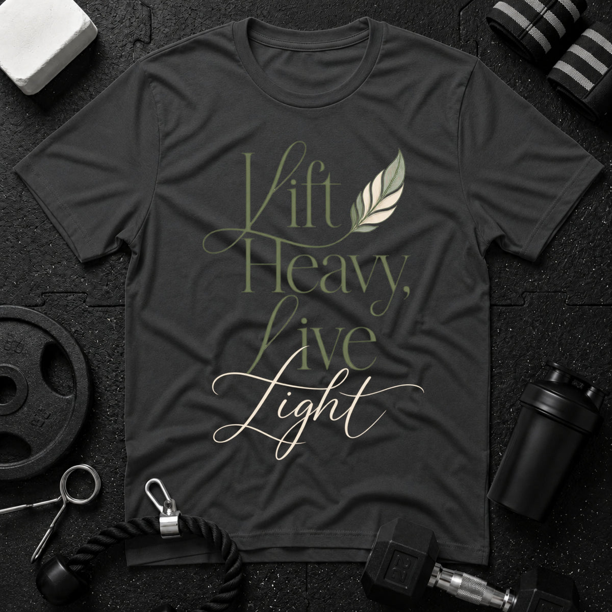 Lift Heavy, Live Light T‑Shirt - Dark Heather