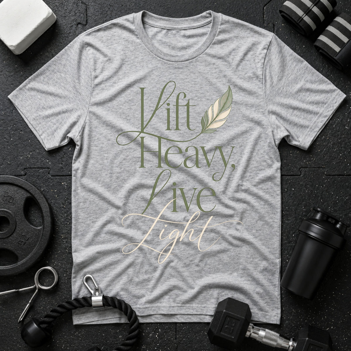 Lift Heavy, Live Light T‑Shirt - Sport Grey