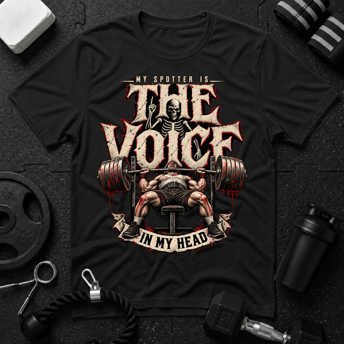 My Voice Is The Spotter Black T-shirt mockup