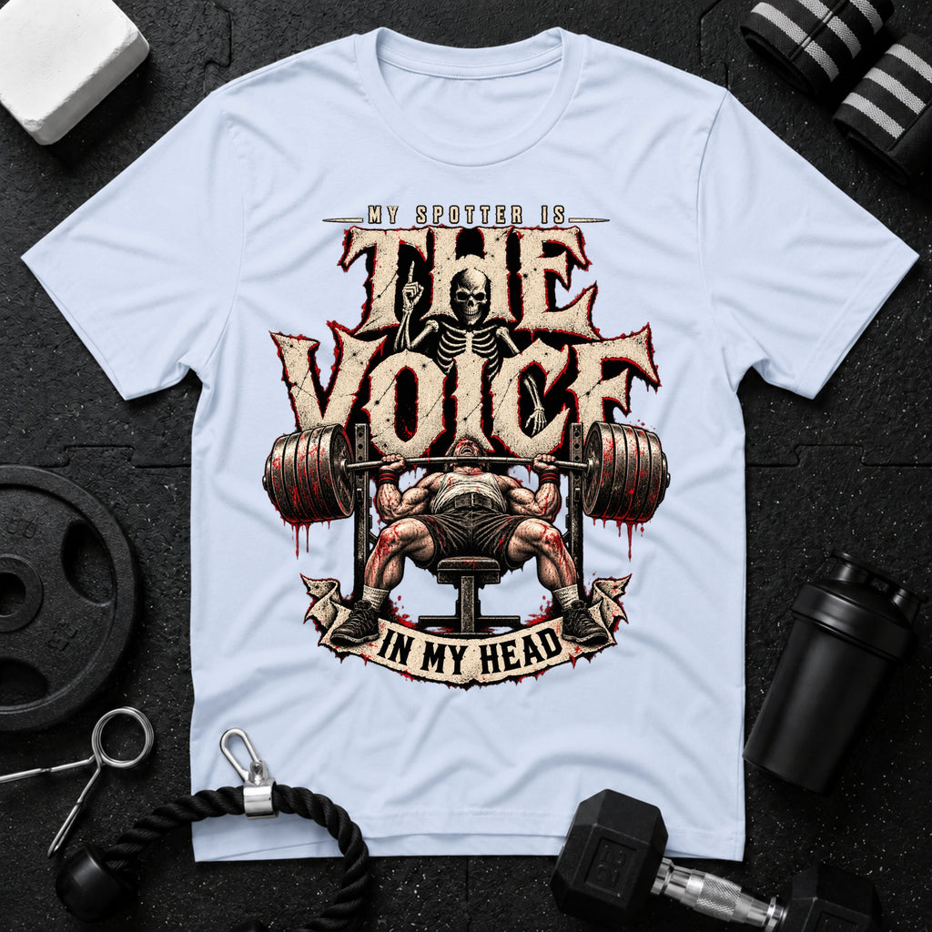 My Voice Is The Spotter Light Blue T-shirt mockup