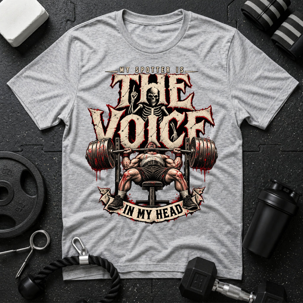 My Voice Is The Spotter Sport Grey T-shirt mockup