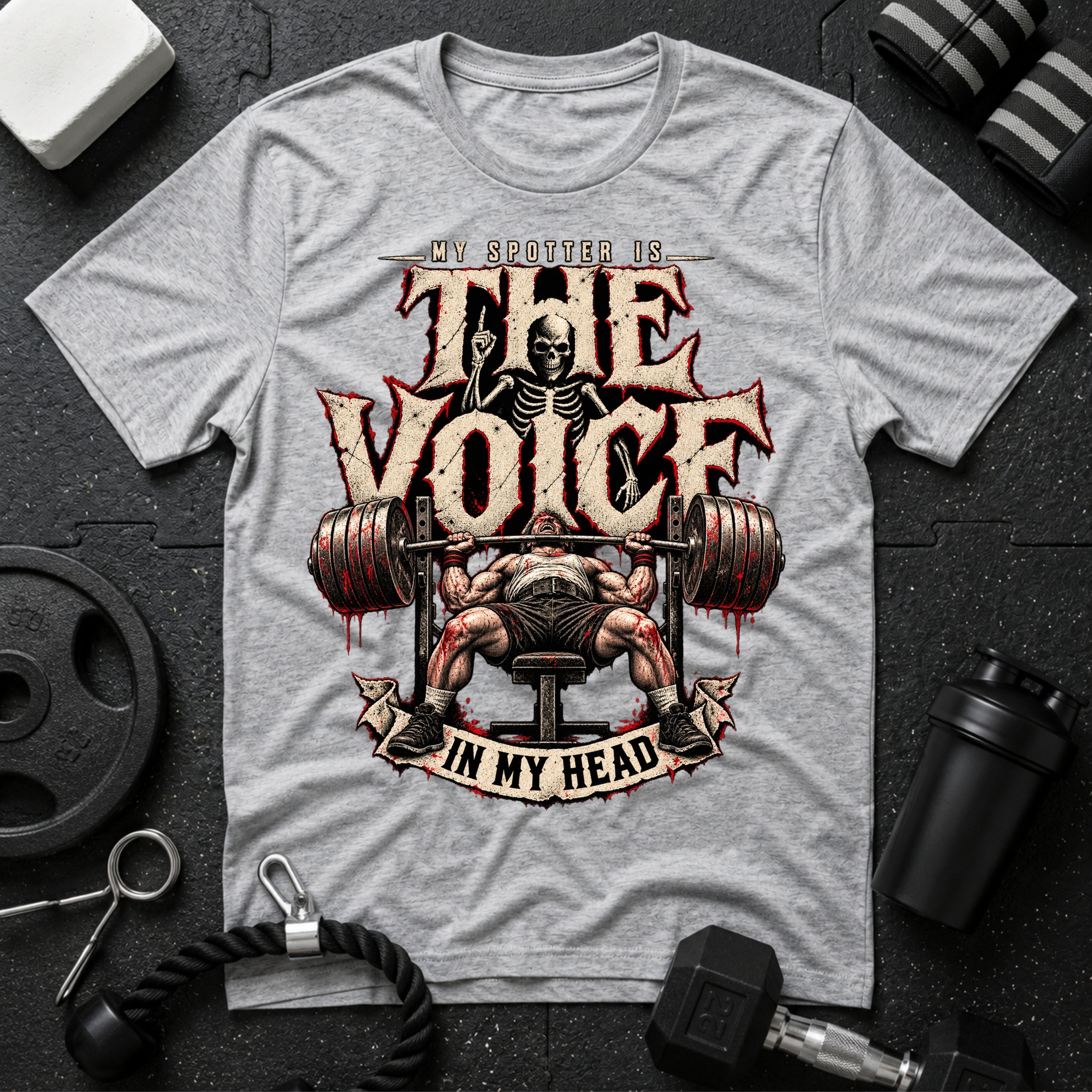 My Voice Is The Spotter Sport Grey T-shirt mockup