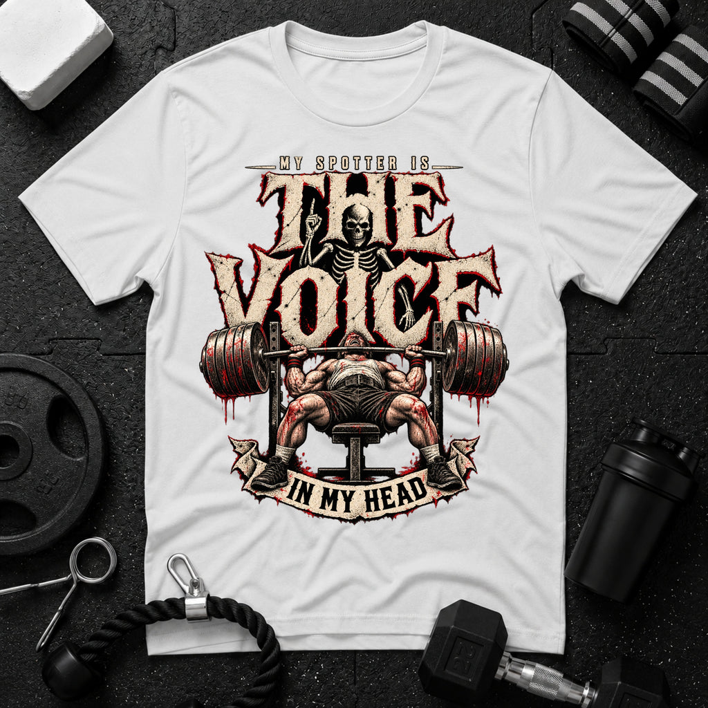 My Voice Is The Spotter White T-shirt mockup