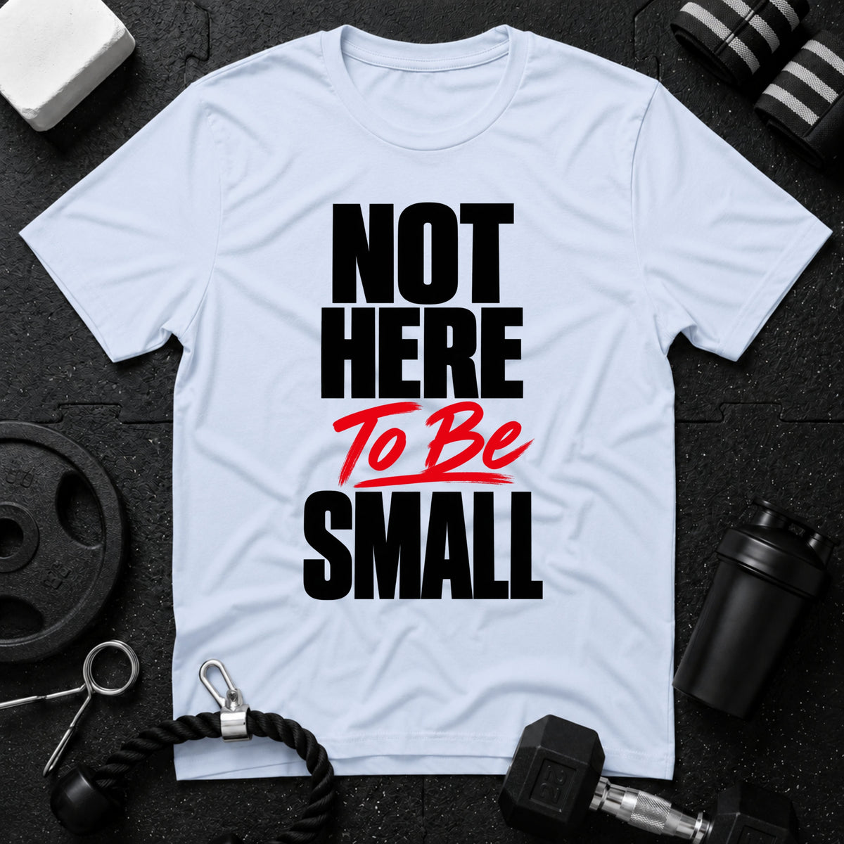 Not Here To Be Small T-Shirt - Light Blue