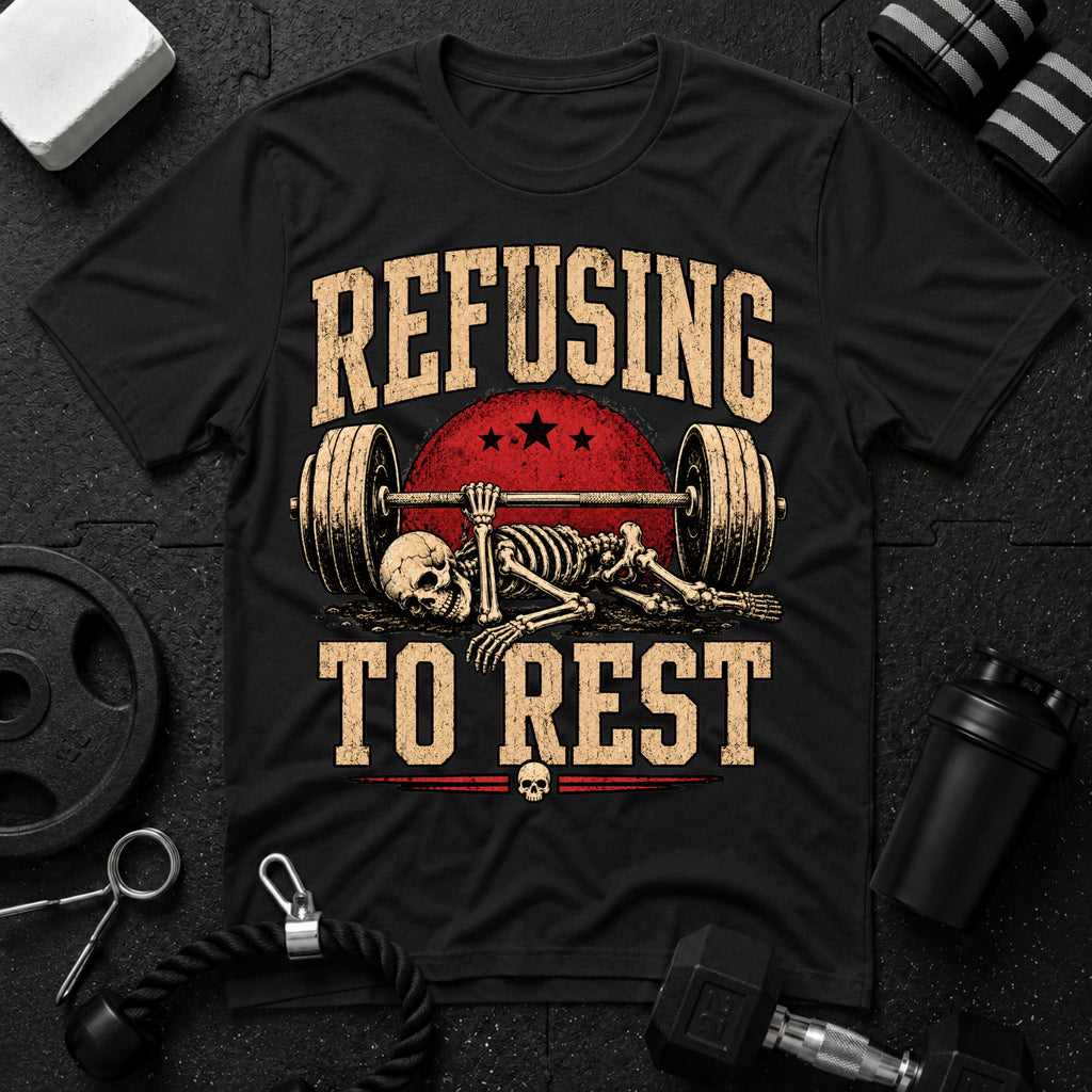 Refusing To Rest Black T-shirt mockup