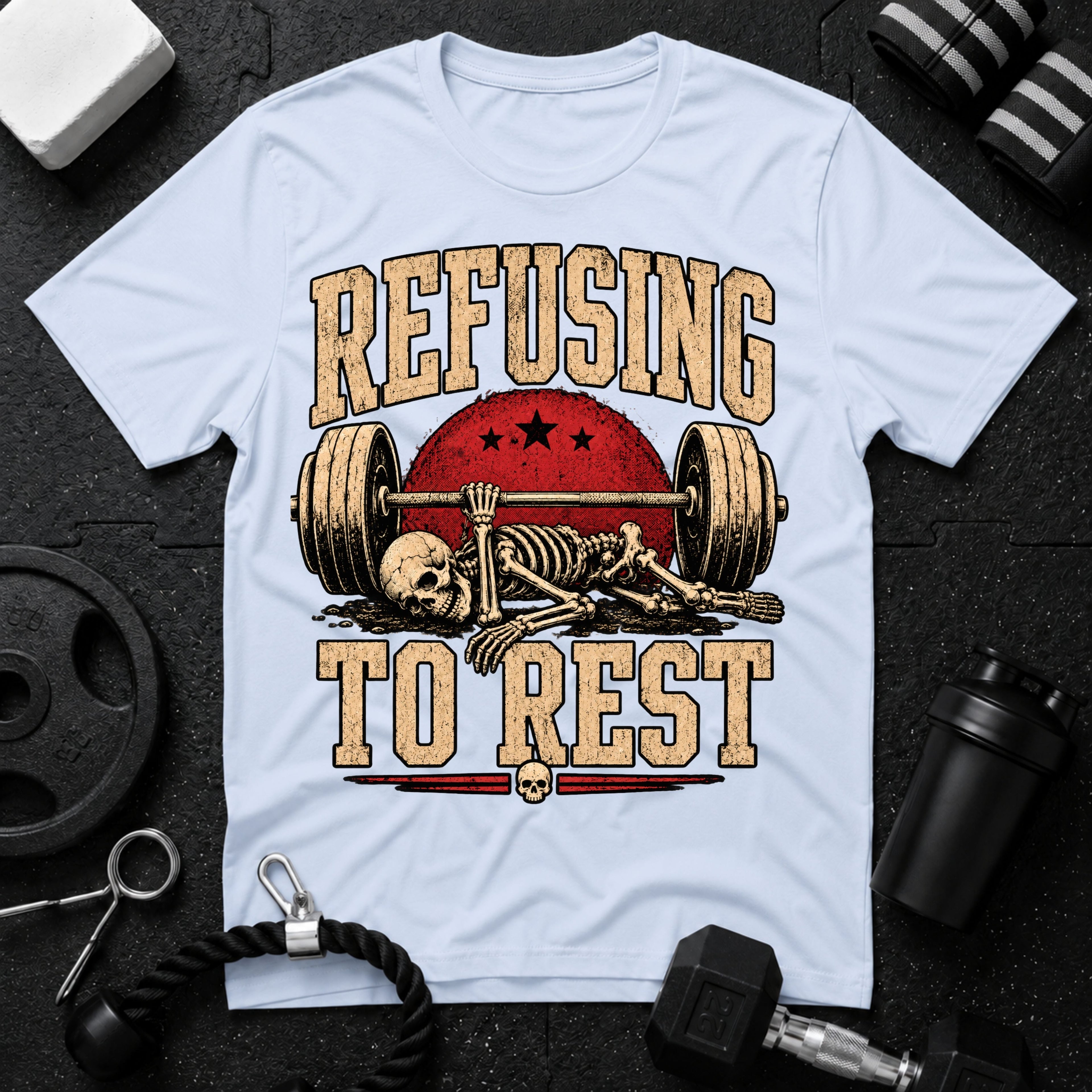 Refusing To Rest Light Blue T-shirt mockup