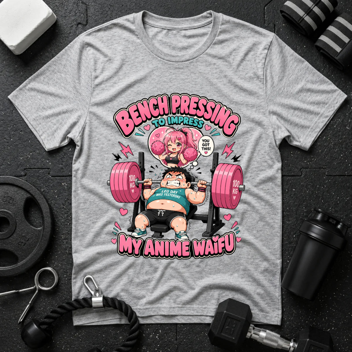 Bench Pressing to Impress My Anime Waifu
